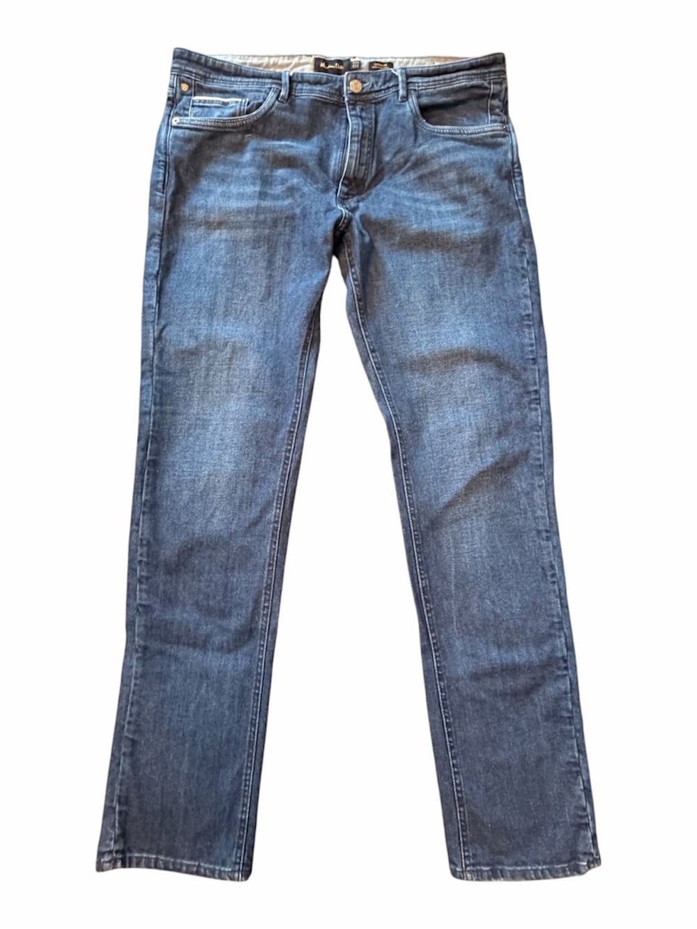 Massimo Dutti Men's Bootcut Jeans in Medium Blue
